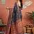 Blue women paisely printed saree with blouse