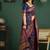 Blue woven design saree with blouse piece