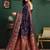 Blue woven design saree with blouse piece