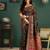 Green woven design printed saree with blouse