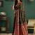 Green woven design printed saree with blouse