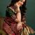 Green woven design printed saree with blouse