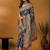 Navy blue kalamkari printed banarasi saree with matching blouse