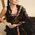 Black black organza printed saree