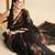 Black black organza printed saree