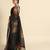 Black black organza printed saree