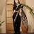 Black embroidered saree with blouse piece