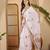 White embroidered belted saree with blouse piece