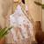 White embroidered belted saree with blouse piece