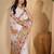 White embroidered belted saree with blouse piece