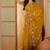 Mustard floral embroidered saree with belt