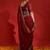 Maroon georgette embroidered saree with matching blouse