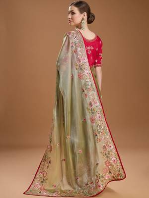 Green embroidered sarees 2