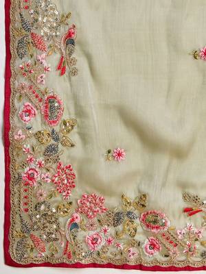 Green embroidered sarees 4