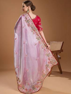 Lavender embroidered  sarees 2