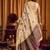 Cream woven design khadi sarees with unstiched blouse
