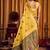Mustard woven design khadi sarees  with unstiched blouse