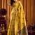 Mustard woven design khadi sarees  with unstiched blouse