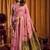 Pink woven design khadi sarees  with unstiched blouse
