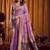 Lavender woven design khadi sarees  with unstiched blouse