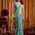 Teal woven design khadi sarees with unstiched blouse
