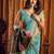 Teal woven design khadi sarees with unstiched blouse