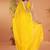 Yellow embellished georgette saree with matching blouse