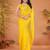 Yellow embellished georgette saree with matching blouse