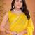 Yellow embellished georgette saree with matching blouse