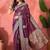 Lavender ethnic motifs woven design zari banarasi saree