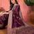 Lavender ethnic motifs woven design zari banarasi saree