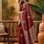 Maroon woven design banarasi saree with blouse piece