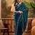 Teal embellished saree withblousepiece