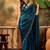 Teal embellished saree withblousepiece