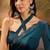 Teal embellished saree withblousepiece