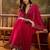 Magenta embellished saree with unstitched blouse