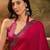 Magenta embellished saree with unstitched blouse