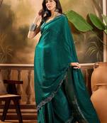 Green embellished saree withblousepiece