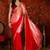 Red women ombre sequinned tissue designer saree