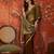 Brown sequinned tissue designer saree