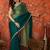 Teal sequinned tissue designer saree