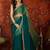 Teal sequinned tissue designer saree