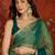 Teal sequinned tissue designer saree