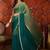 Teal sequinned tissue designer saree