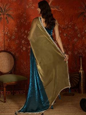 Multicolor embellished sequinned tissue designer saree 5