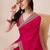 Magenta women sequinned embroidered border saree with blouse piece