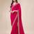 Magenta women sequinned embroidered border saree with blouse piece