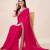 Magenta women sequinned embroidered border saree with blouse piece