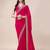 Magenta women sequinned embroidered border saree with blouse piece
