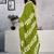 Green printed  cotton ready to wear saree with unstitched blouse piece